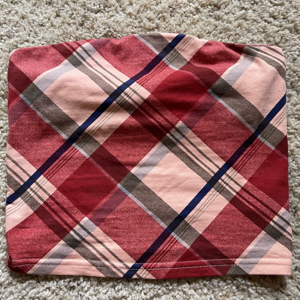 Urban Outfitters Plaid Cropped Tube Top
